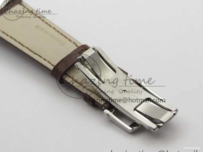 0302 Villeret 6654 SS Complicated Function OMF 1:1 Best Edition White Dial on Brown Leather Strap A6654 V Popular 7904